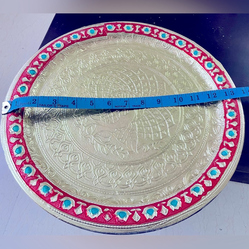 Combo Plastic plate in golden aluminium foil,wooden box with removable partition - Picture 6 of 8